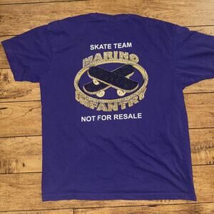 Marino Infantry Skate Team T-Shirt Purple Large 21x26 Rare Skateboarding Tee